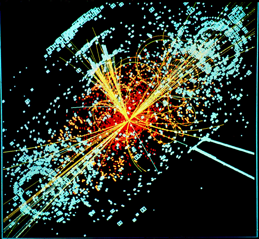 Ilustración de una colisión de protones